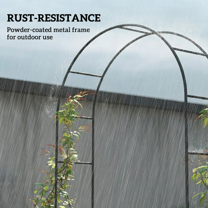 Garden Arch, 2.4 m High x 1.5 m Wide Metal Garden Trellis for Climbing