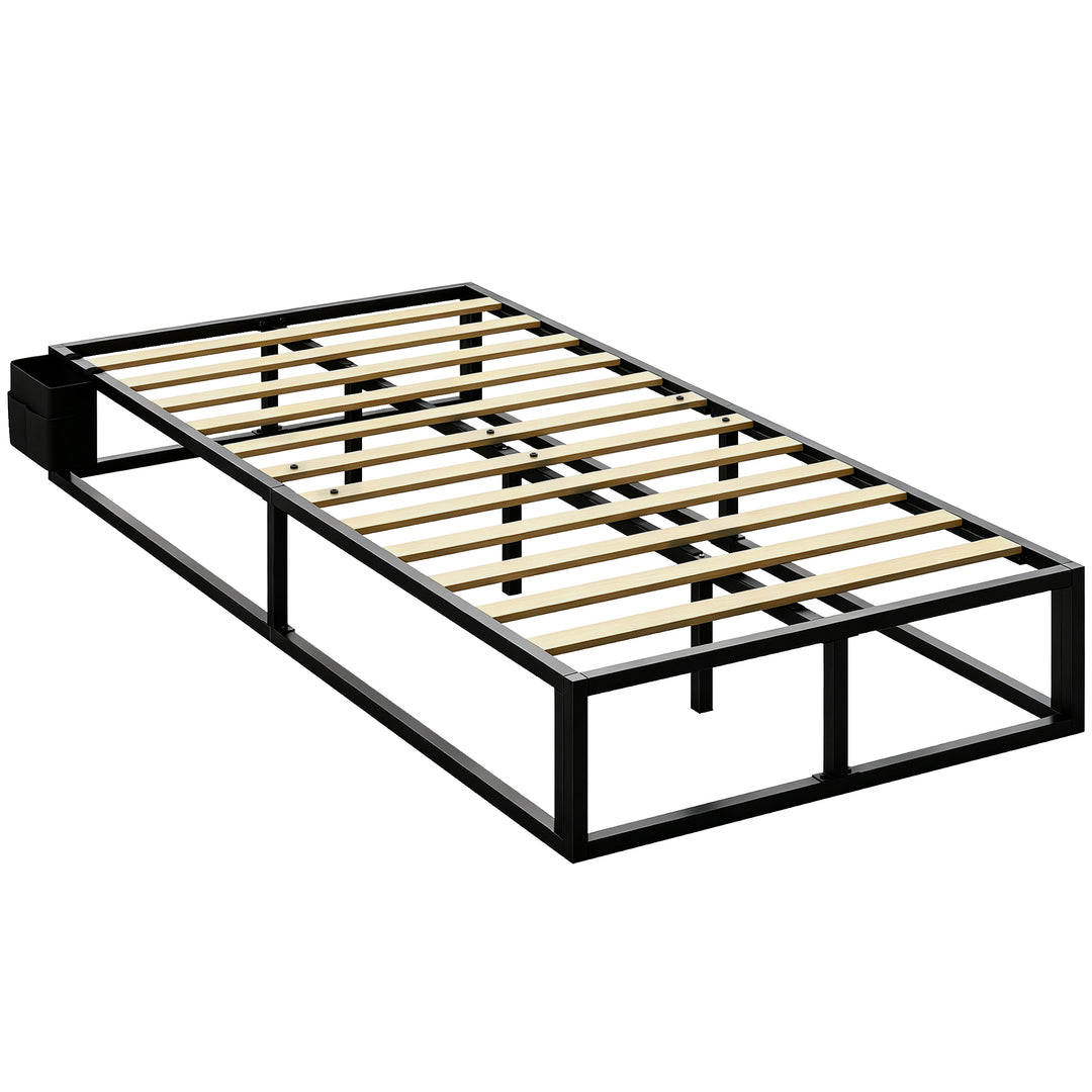 12 Slats Metal Platform Bed Frame, 3ft Single Bed Frame with Storage B