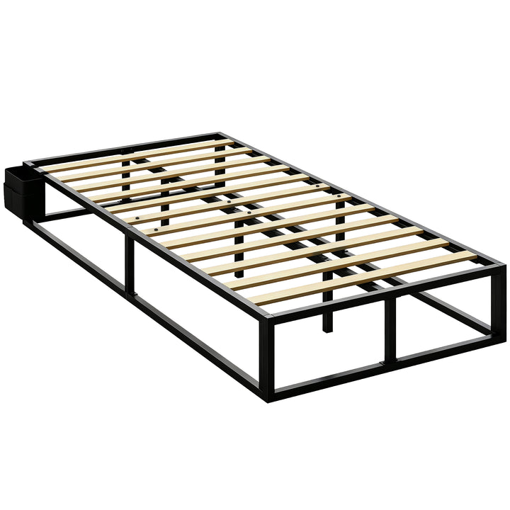 12 Slats Metal Platform Bed Frame, 3ft Single Bed Frame with Storage B