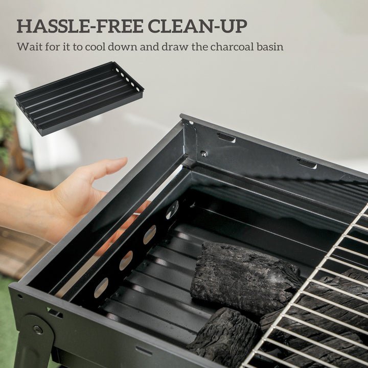 Foldable Charcoal Grill - Black