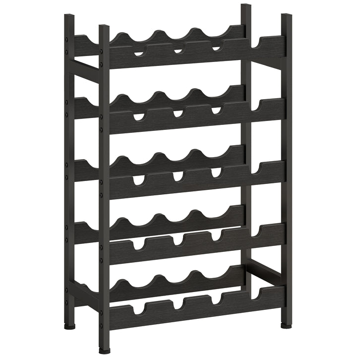 Wine Rack Freestanding Industrial Liquor Cabinet 5-Tier 20 Bottles Bar