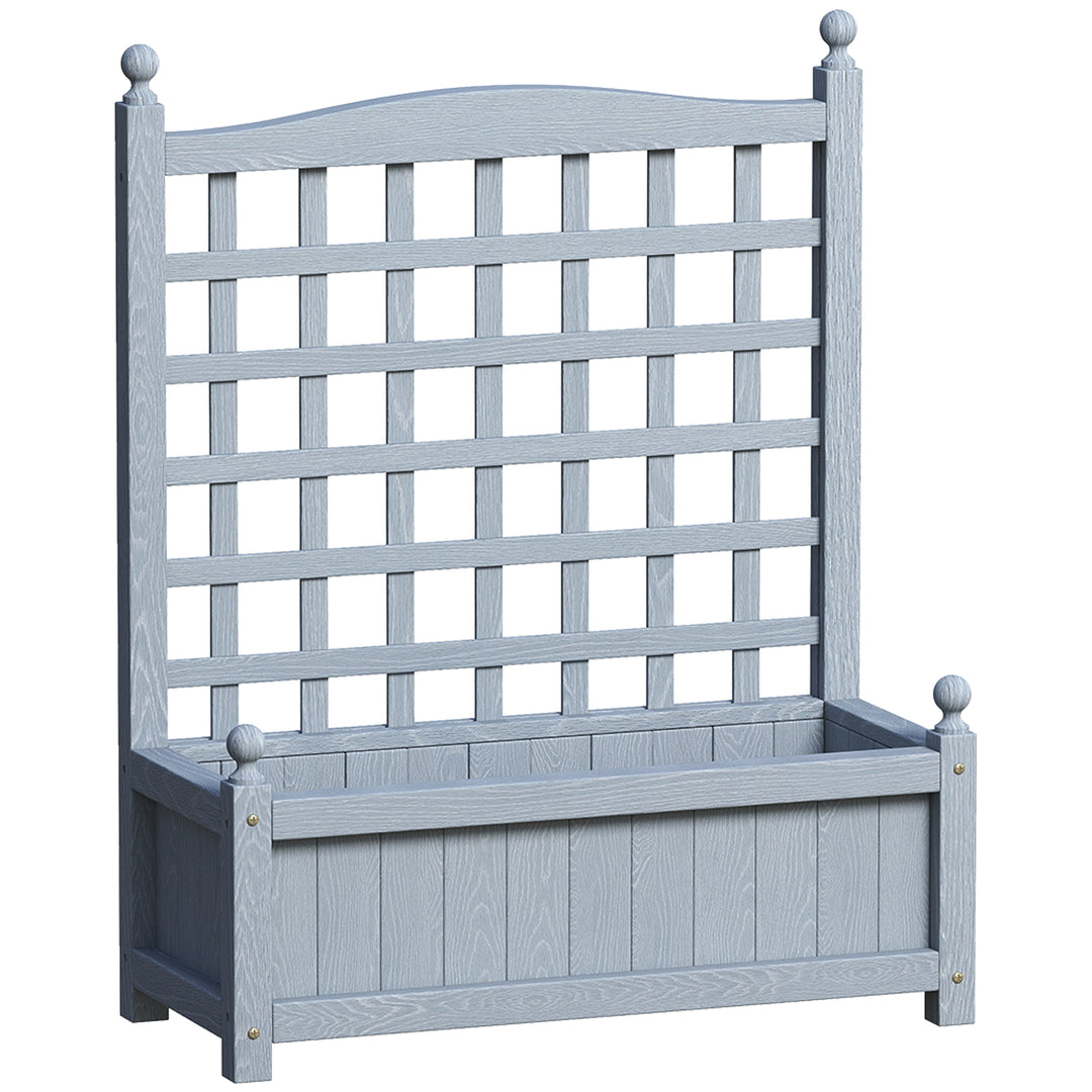 Garden Planters with Trellis for Climbing Vines, Wood Raised Beds for 