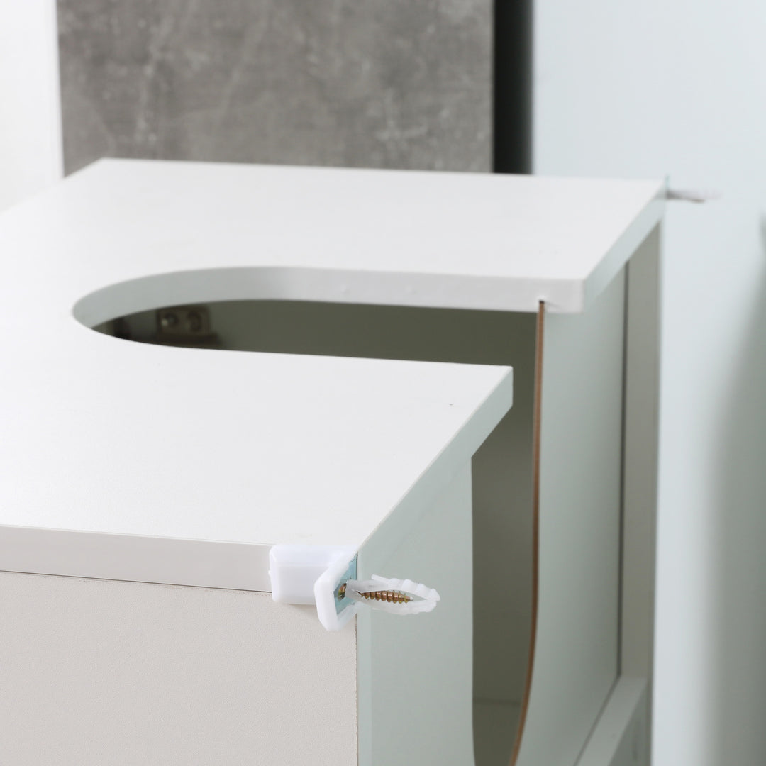 kleankin Pedestal Under Sink Cabinet: Bathroom Vanity Storage Cupboard with Adjustable Shelf, White Colour | Aosom UK