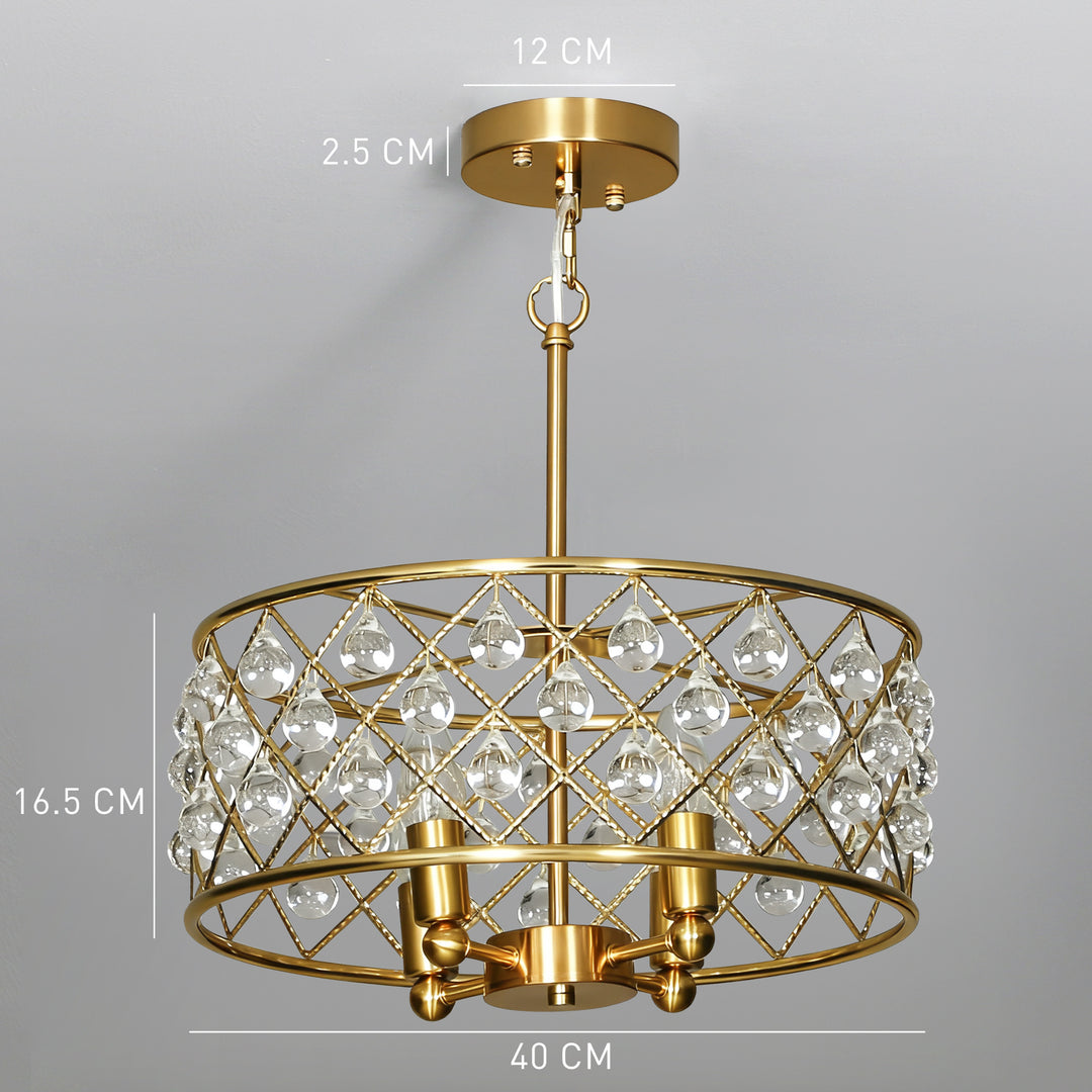 MCL 51 Crystallite Four-Bulb Chandelier - Gold-Tone