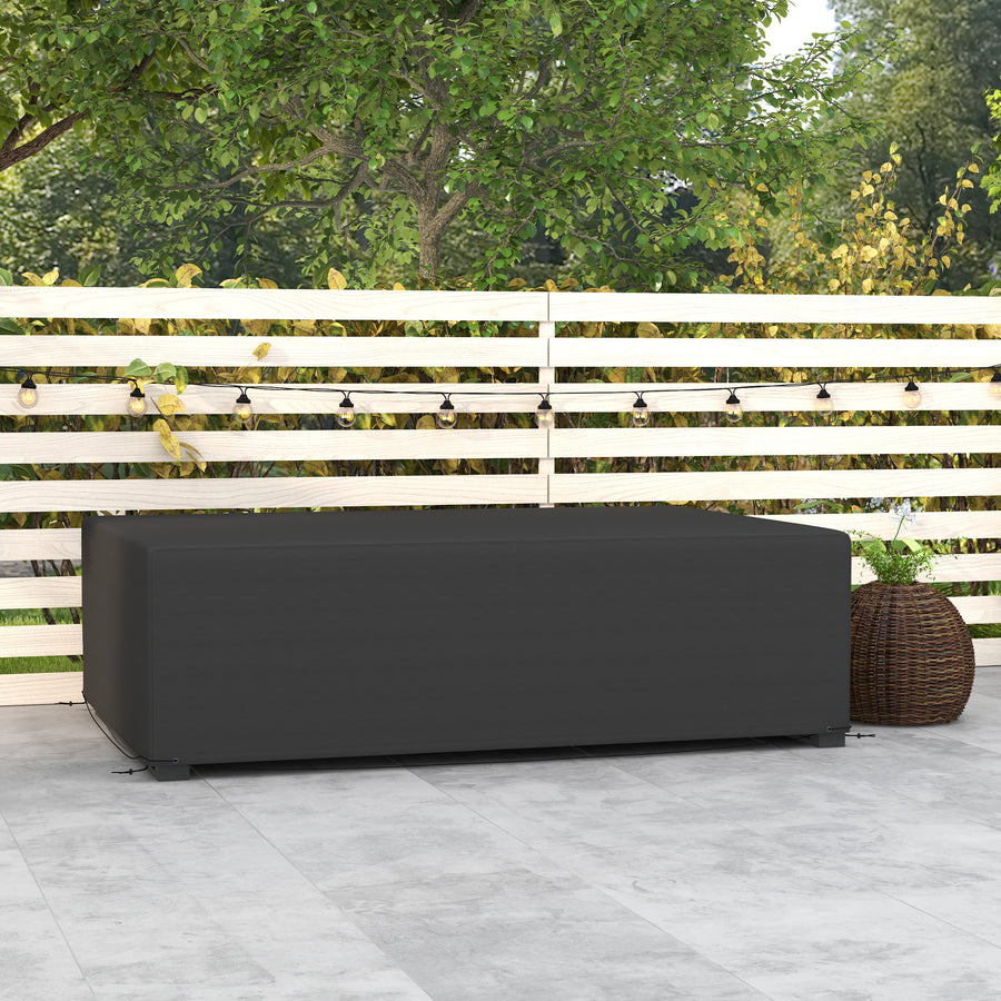 Outdoor Garden Furniture Cover Waterproof, Anti-UV 600D Heavy Duty Oxford Fabric Patio Furniture Cover for Rectangular Sofa Table Set, Black, 245 x 165 x 66 cm