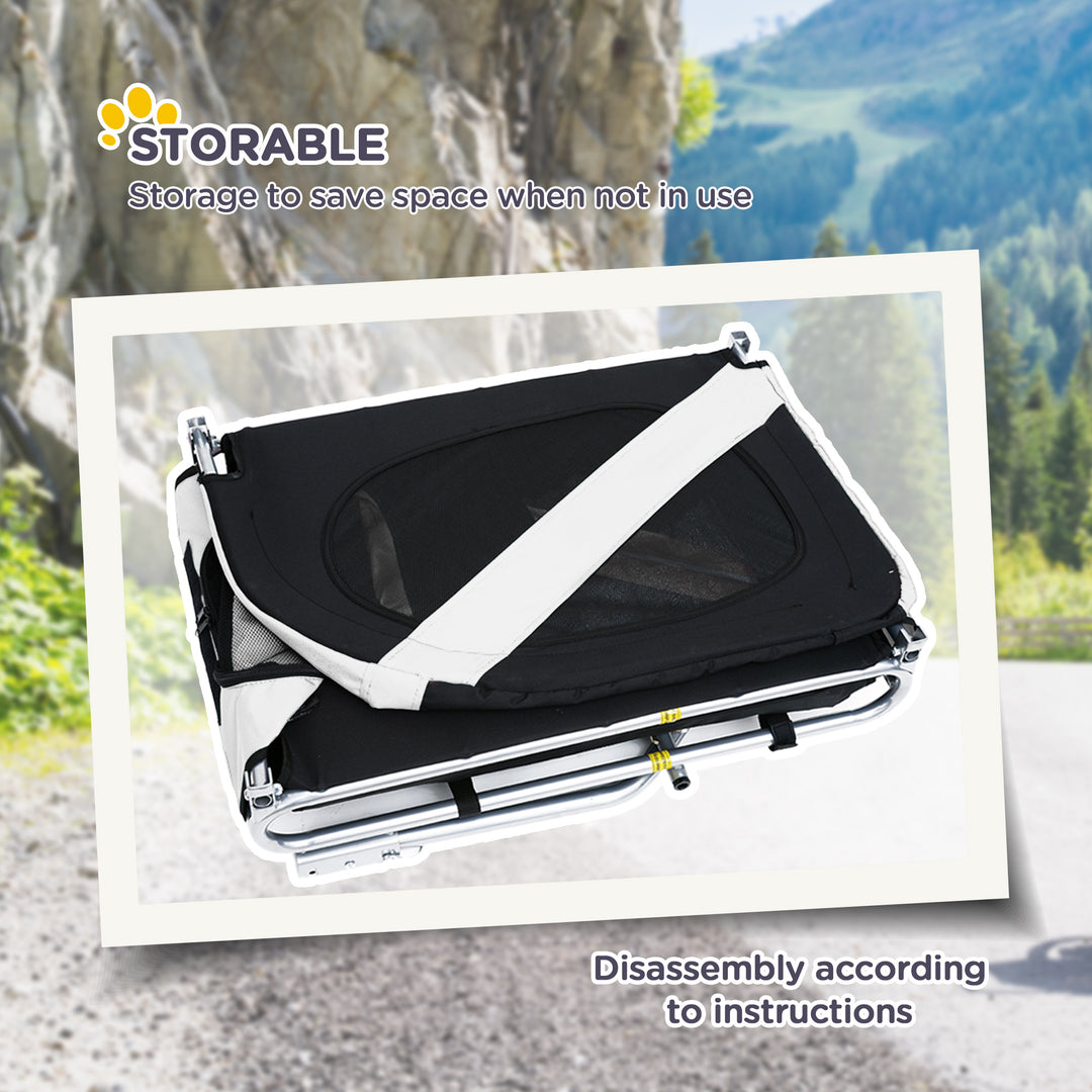 MCL Steel Dog Bike Trailer Pet Cart Carrier for Bicycle Kit Water Resistant with Hitch Coupler Travel White and Black