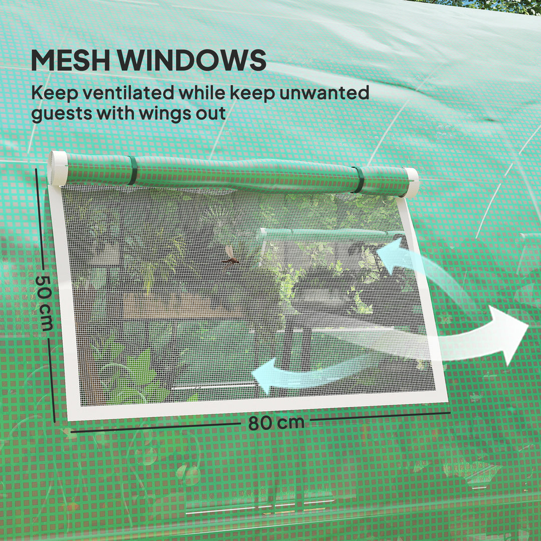 Polyethylene Upgraded Structure Walk-in Polytunnel Greenhouse, 6 x 3(m), Green