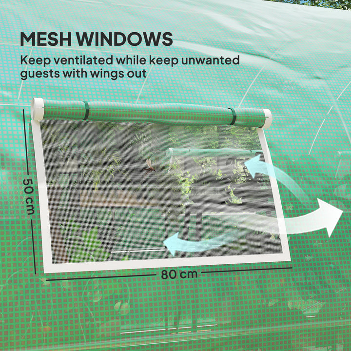 Polyethylene Upgraded Structure Walk-in Polytunnel Greenhouse, 6 x 3(m), Green