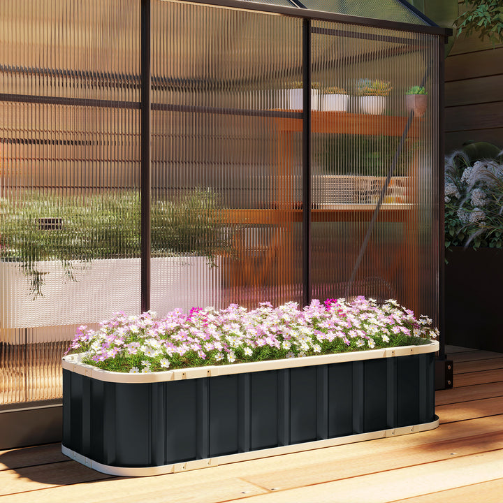 Galvanised Raised Garden Bed, 4.5 x 2 x 1 ft Metal Planter with Gloves