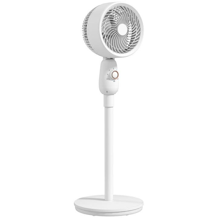 Pedestal Fan, Powerful Air Circulator, 12 Inch Floor Standing Fan with 3 Speed Settings, Oscillating Function for Bedroom, Home and Office, White