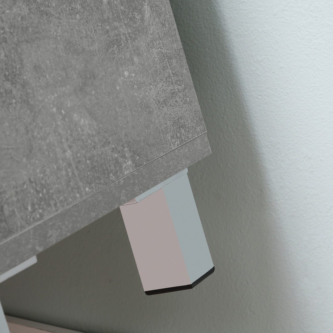 MCL Under Sink Cabinet, Bathroom Vanity Unit, Storage Cupboard with Adjustable Shelves, White and Grey