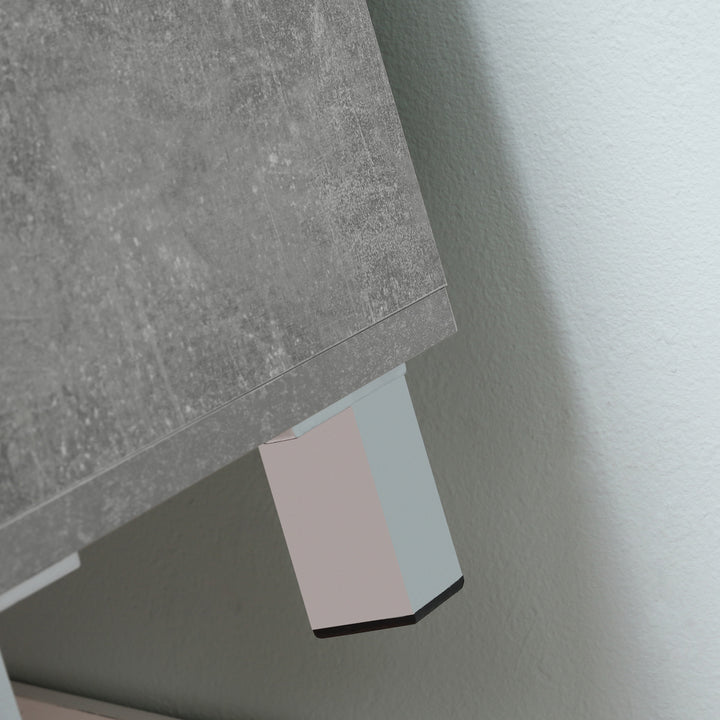 MCL Under Sink Cabinet, Bathroom Vanity Unit, Storage Cupboard with Adjustable Shelves, White and Grey