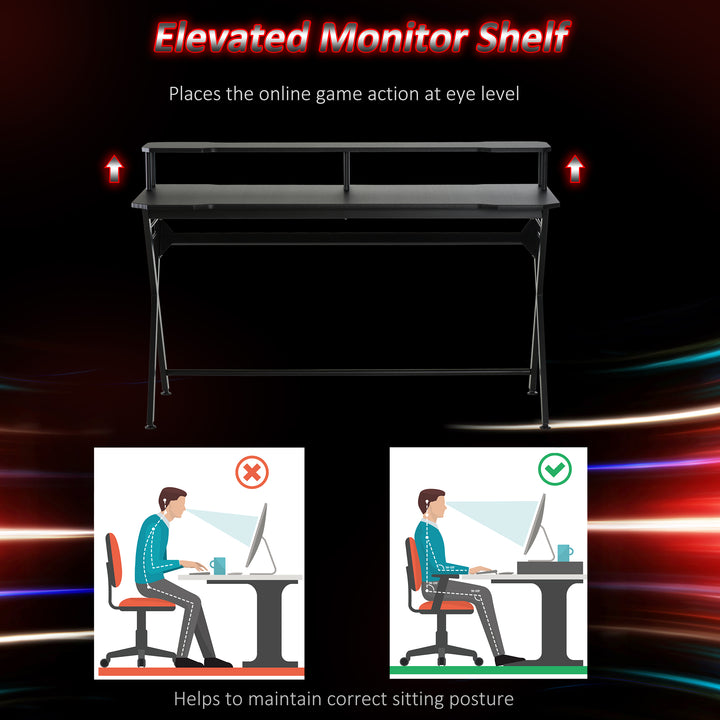 Gaming Desk Writing Racing Computer Table Workstation with Headphone H