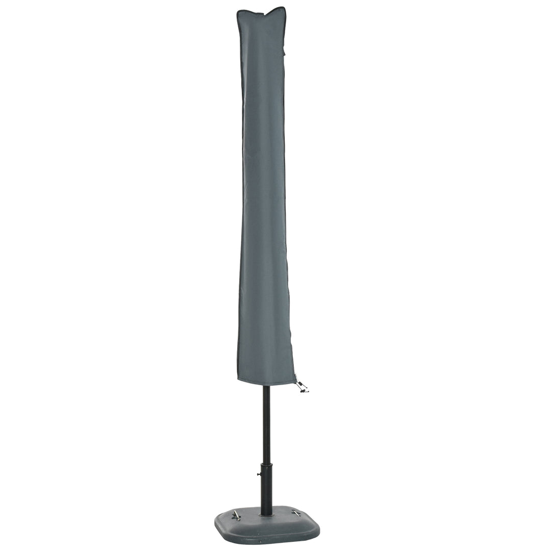 Parasol Cover, Cantilever Umbrella Cover, Banana Umbrella Cover with Zipper for Outdoor Garden, Patio, Grey