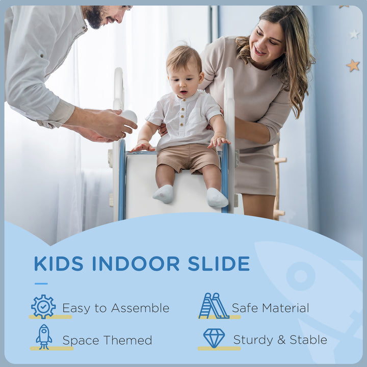 AIYAPLAY Indoor Toddler Slide: Freestanding Space Theme Baby Slide for Ages 1.5-3 Years, Blue | Aosom UK