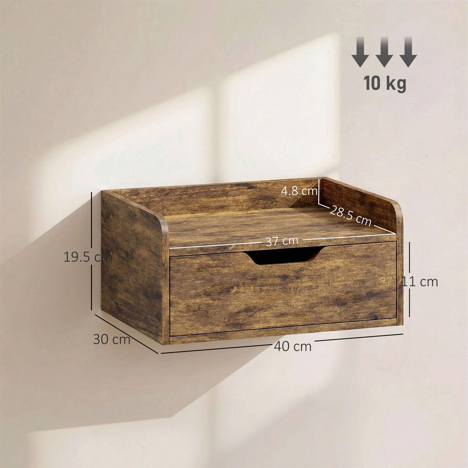 Floating Nightstands Set of 2, Wall Mounted Bedside Table with Drawer 