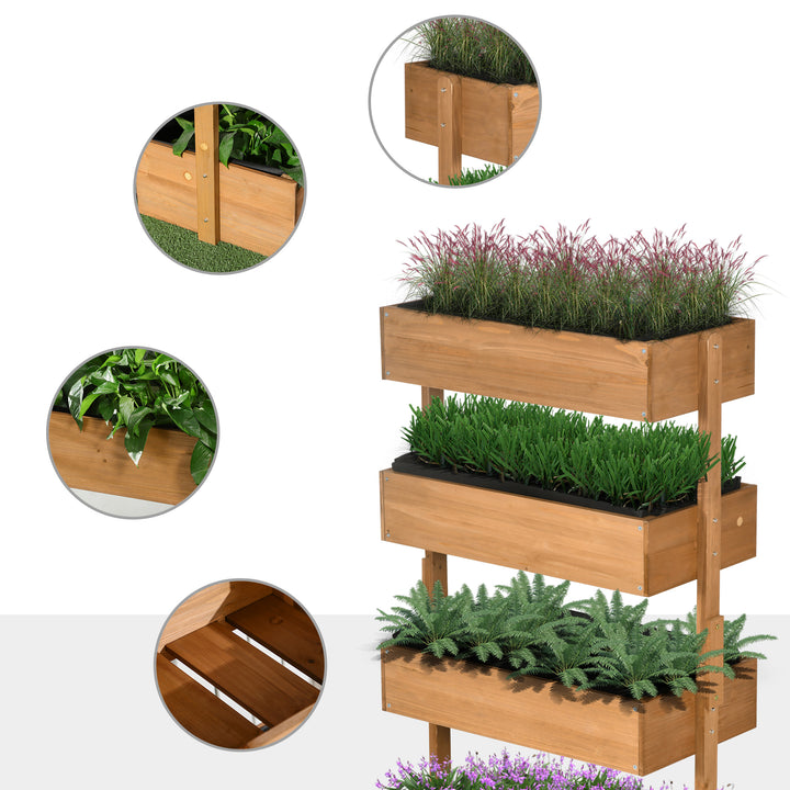 Four-Tier Basket Wooden Plant Stand - Orange