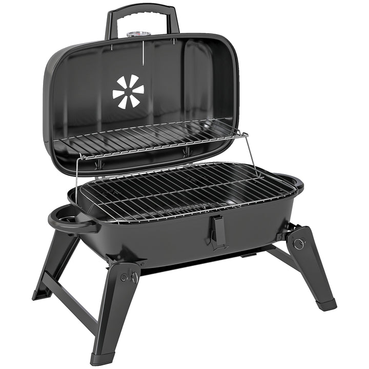 Charcoal Barbecue Grill Folding Portable BBQ Grill for Camping with 12