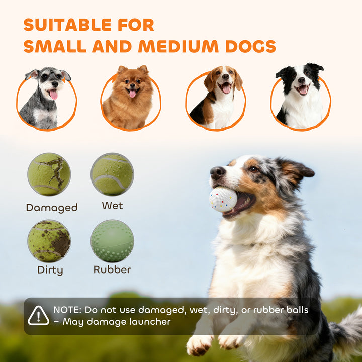 Automatic Dog Ball Launcher with 5 ETPU Balls 2.3", 3 Distance Setting