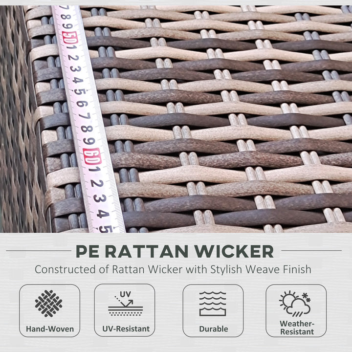 Seven-Piece Rattan Garden Set, with Glass-Top Table - Mixed Grey