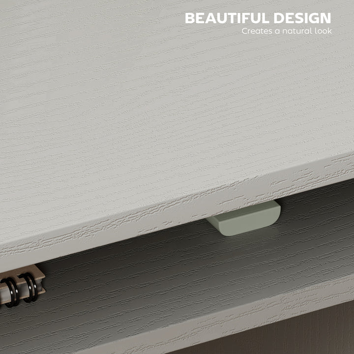Modern Computer Desk, Home Office Table, Small Writing Desk with Storage Shelf, 90 x 50cm, Grey