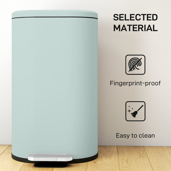 30 L Modern Curved Kitchen Bin - Green