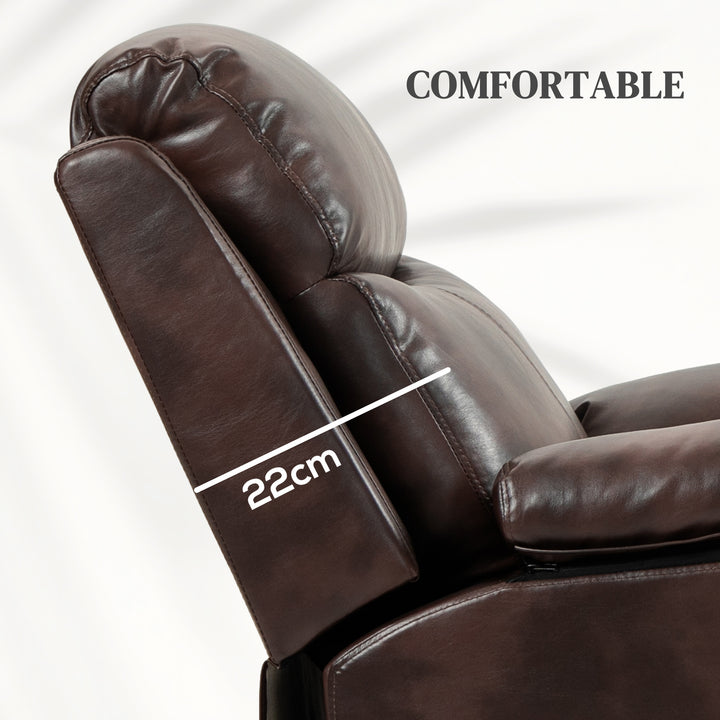 Faux Leather 70° Electric Riser Recliner Chair, Dark Brown