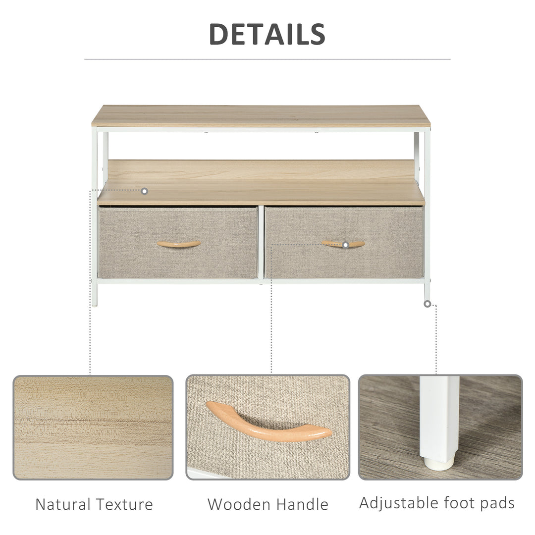 MCL TV Stand Cabinet with 2 Foldable Drawers - Maple Colour