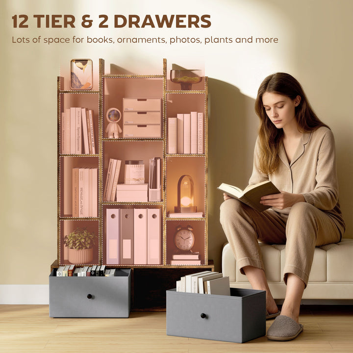 12 Shelf Storage Unit, with Drawers