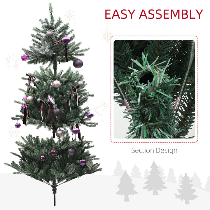 6ft Artificial Christmas Tree, with Purple Decorations and Lights