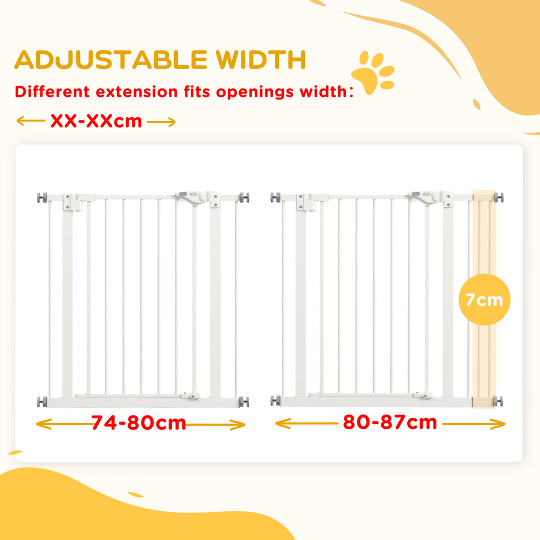 Adjustable Safety Gate w/ One Extensions, Four Adjustable Screws, White
