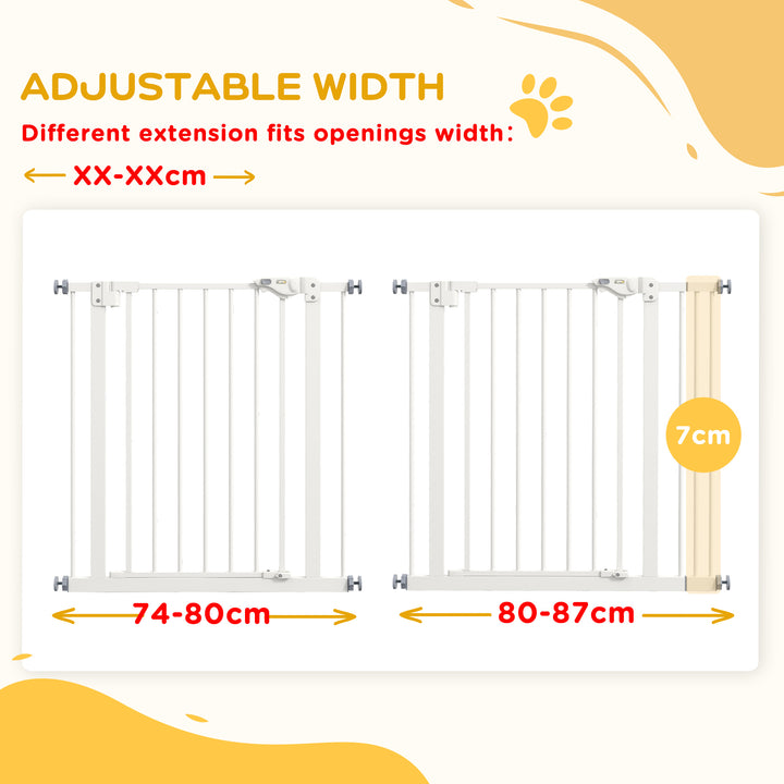 Adjustable Safety Gate w/ One Extensions, Four Adjustable Screws, White