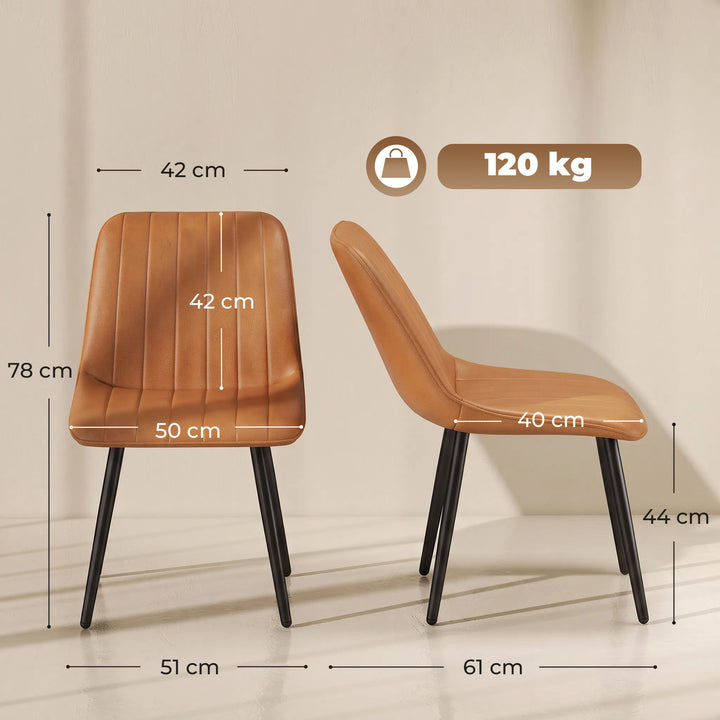 Faux Leather Upholstered Kitchen Chairs, Modern Dining Chairs Set of - view 3