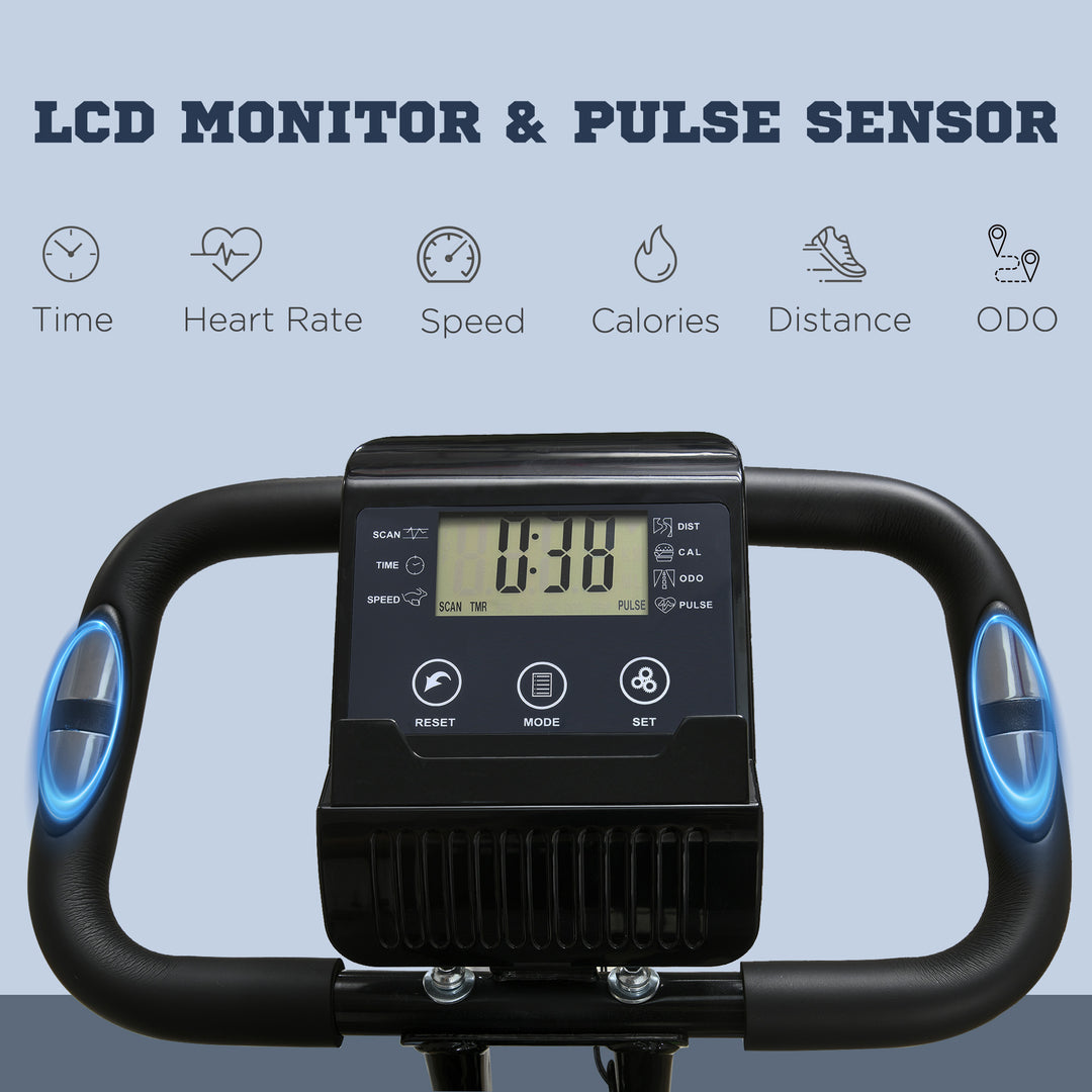 MCL 2-in-1 Folding Exercise Bike with 8-Level Magnetic Resistance, Arm Resistance Band, Pulse Sensor, Green