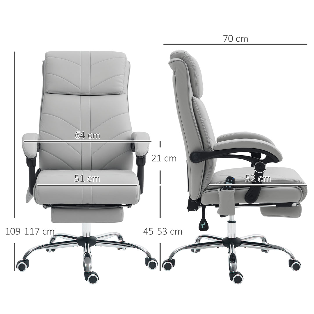 Faux Leather Massage Office Chair - Light Grey
