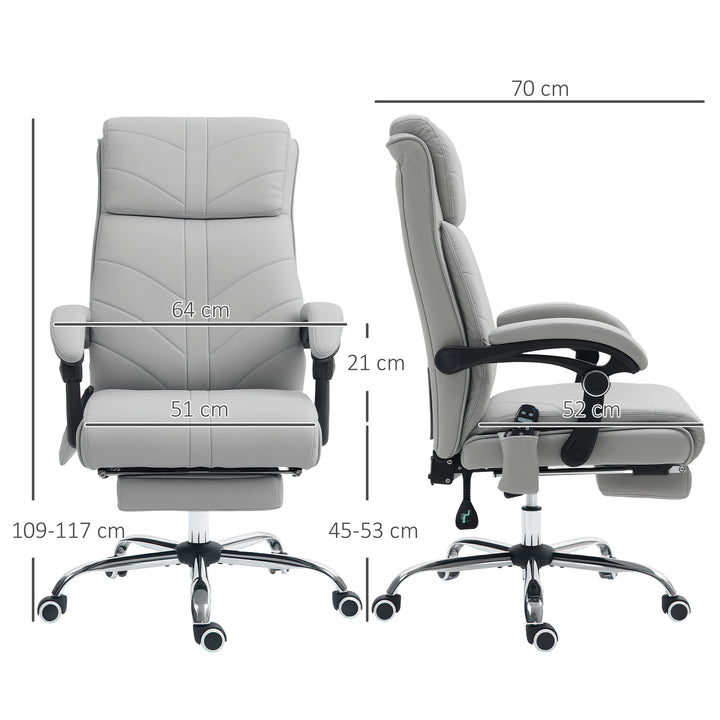 Faux Leather Massage Office Chair - Light Grey