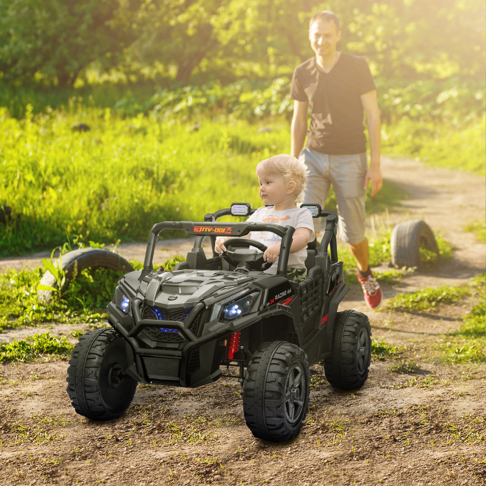 24V 2 Seater Kids Electric Car with Remote Control, Suspension System,