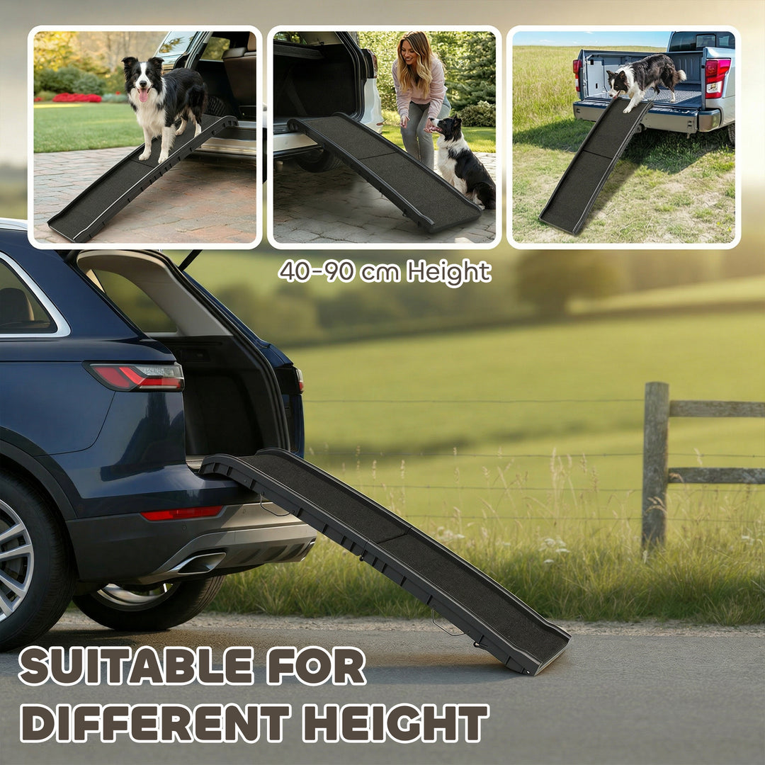 Foldable Dog Ramp with Frosted Anti-slip Surface, Portable &amp; Lightweig