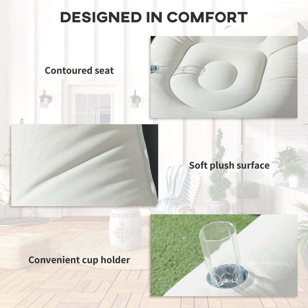 Inflatable Tub Chair and Footstool, Grey