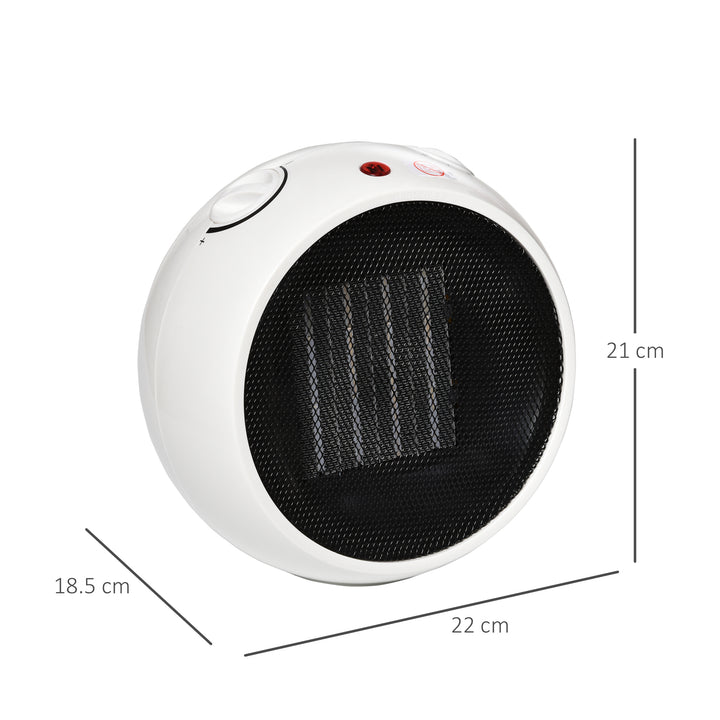 Small Table Top Space Heater, Ceramic Electric Heater with 2 Heat and Fan, Adjustable Temperature, Tip-Over & Overheating Protection, 900W/1500W