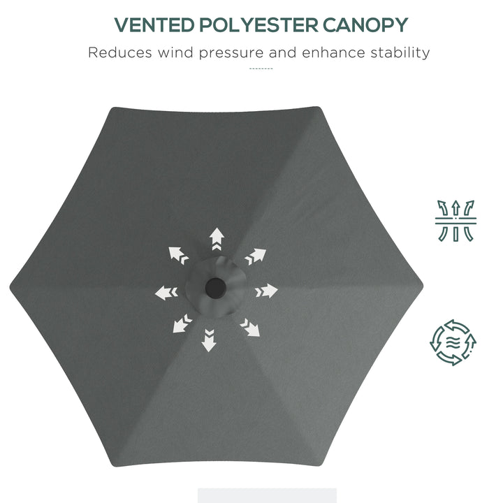 3(m) Solar LED Cantilever Parasol - Dark Grey