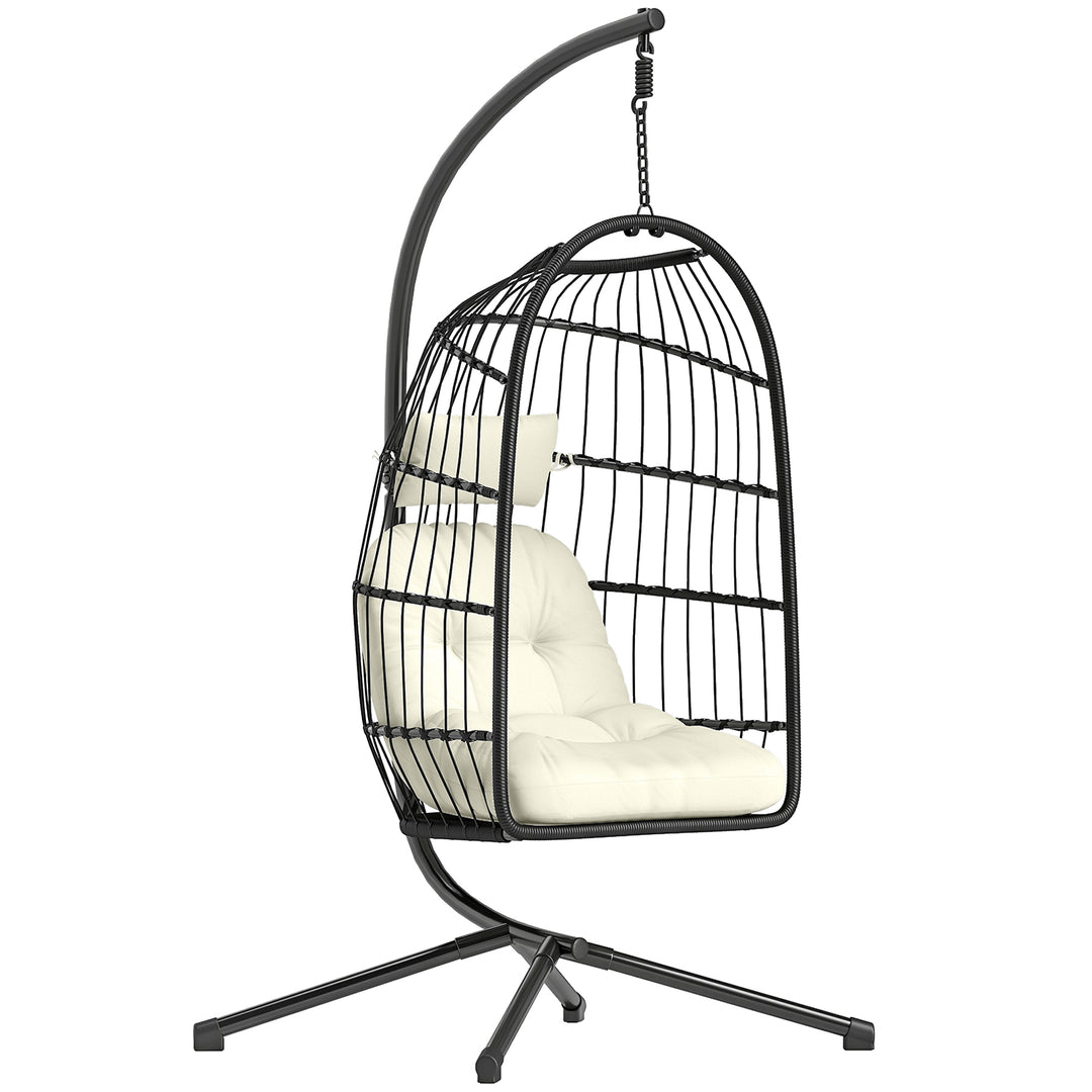Hanging Egg Chair, Indoor Outdoor Hammock Swing Chair with Stand, Safe