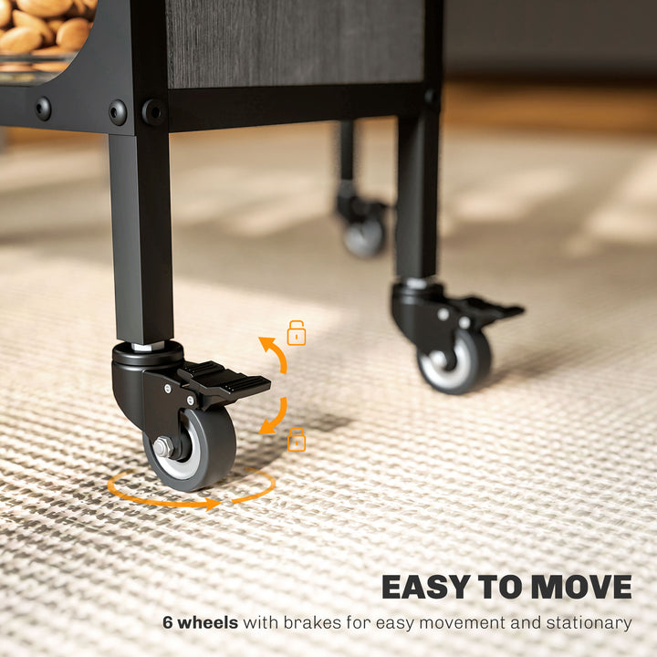 MCL Six-Person Drop Leaf Dining Table - Grey/Black