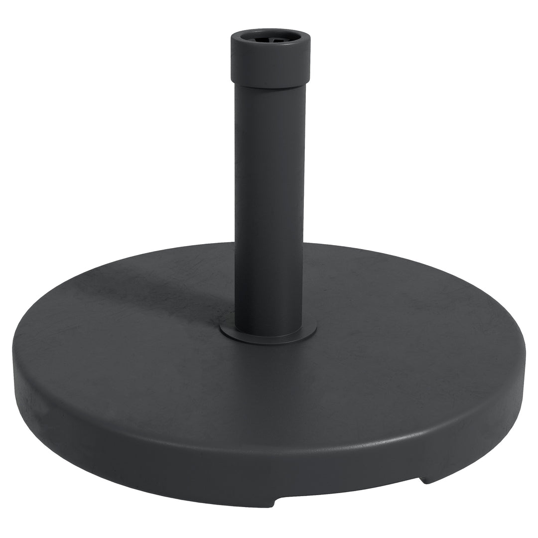 15kg Concrete Umbrella Parasol Base with Rattan Effect 46.5cm Dia Heavy Duty Parasol Stand for Outdoor Patio Umbrella