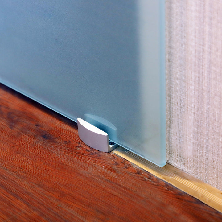 90cm Modern Sliding Door Set Kit w/ Frosted Glass Door Aluminium Rail Opaque Home Decoration DIY Office Style