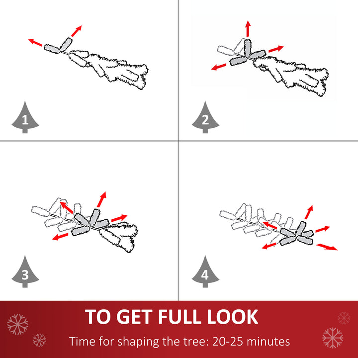 MCL 5FT Artificial Snow-Dipped Christmas Tree Xmas | Home Home Indoor Decoration | Removable Stand w/ White Berries Star Topper Branch Green