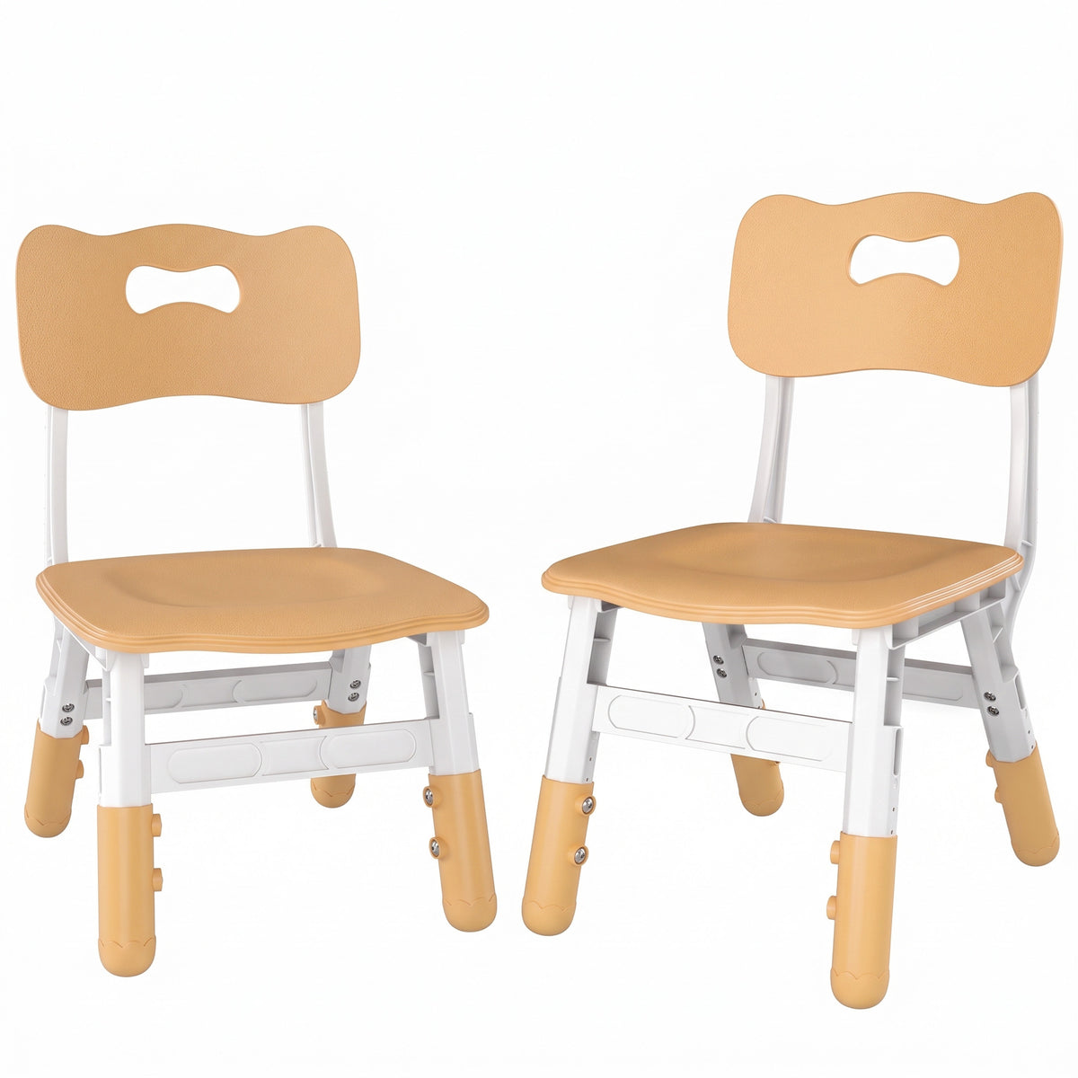 2 PCS Kids Desk Chairs, 3 Level Height Adjustable Children's Chairs - Brown