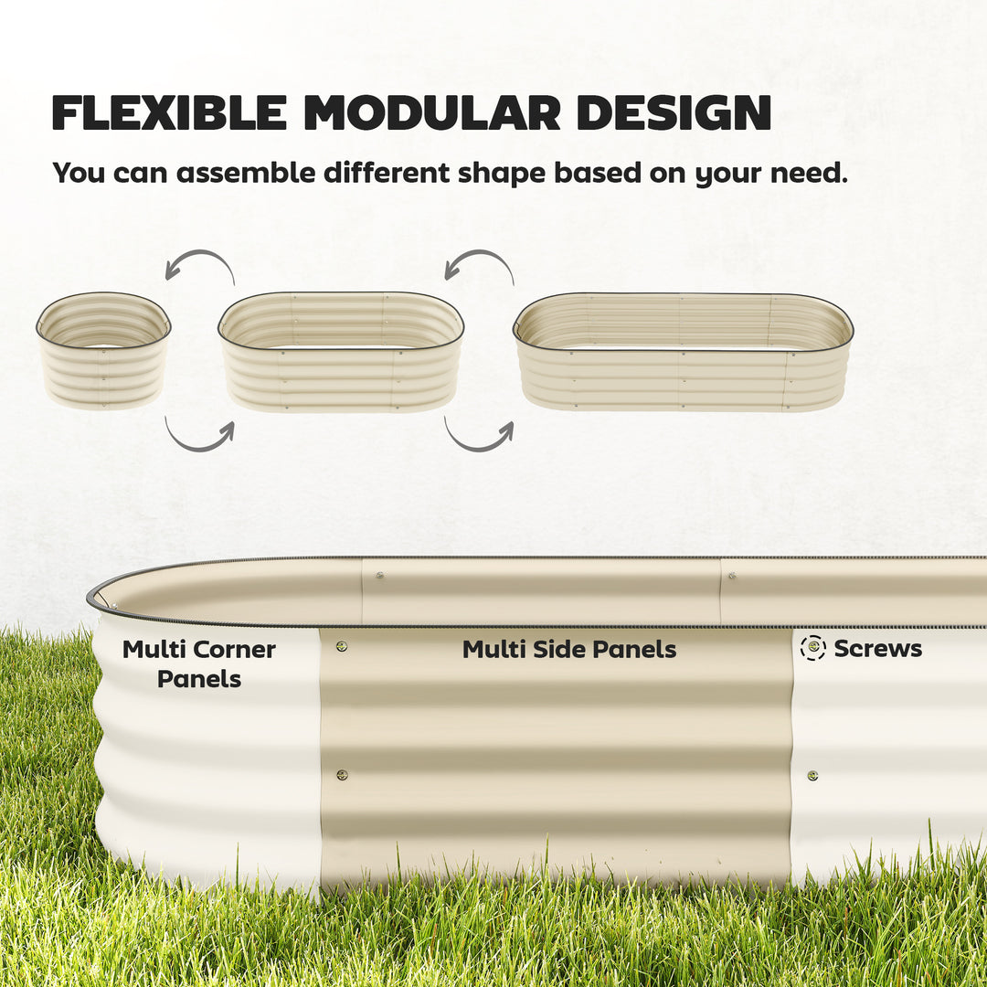 Galvanised Raised Garden Bed, Metal Planter Box with Safety Edging, fo