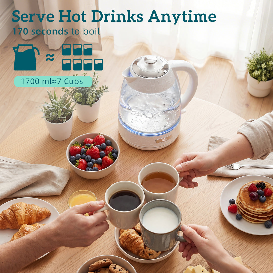 Kettle and Toaster Set, 1.7L 3000W Rapid Kettle with Strix Thermostat, 4 Slice Toaster with 7 Browning Controls