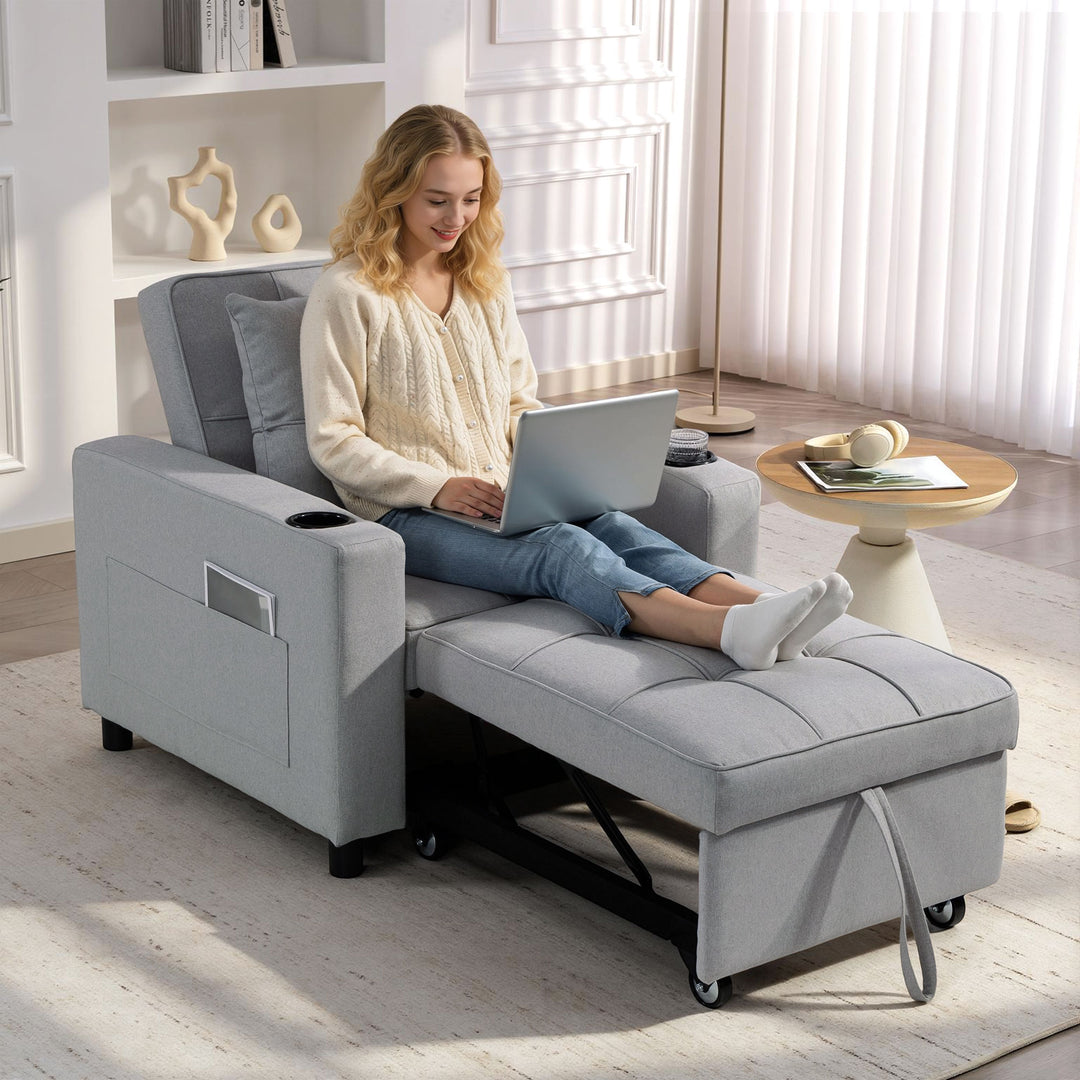 3-in-1 Single Sofa Bed, Convertible Sleeper Chair Bed